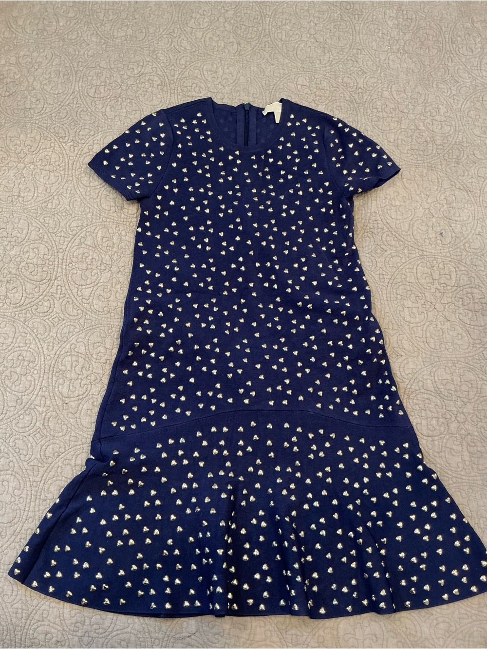 MICHAEL Michael Kors Navy Dress with gold Heart Studs